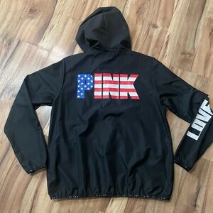 RARE VS Pink "Merica USA" Limited Edition full-zip anorak windbreaker jacket